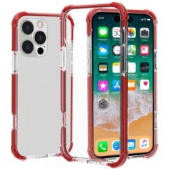 iPhone 16 Pro Max 6.9 inch Acrylic Tough 2.5mm Transparent ShockProof Hybrid Case Cover - Red
