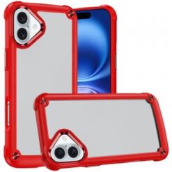 iPhone 16 6.1 inch Transparent Clear Hybrid with Matching Metal Buttons and Camera Protection -