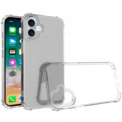 For iPhone 16 Plus 6.7 inch Shockproof Transparent Thick TPU Case Cover - Clear