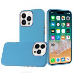 iPhone 16 Pro Max 6.9 inch Classy Slick Chromed Around Hybrid Case Cover - Light Blue