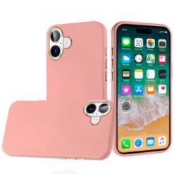 For iPhone 16 Plus 6.7 inch Classy Slick Chromed Around Hybrid Case Cover - Light Pink