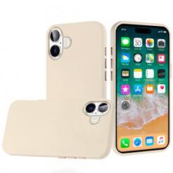 For iPhone 16 Plus 6.7 inch Classy Slick Chromed Around Hybrid Case Cover - White