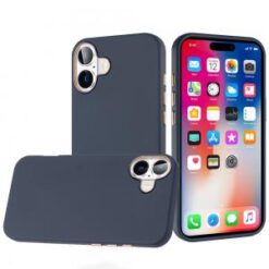 iPhone 16 6.1 inch Classy Slick Chromed Around Hybrid Case Cover - Light Blue