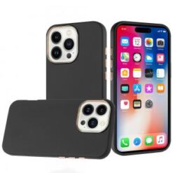 iPhone 16 Pro 6.3 inch Classy Slick Chromed Around Hybrid Case Cover - Black