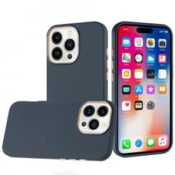 iPhone 16 Pro 6.3 inch Classy Slick Chromed Around Hybrid Case Cover - Dark Blue