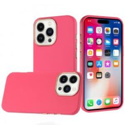 iPhone 16 Pro 6.3 inch Classy Slick Chromed Around Hybrid Case Cover - Hot Pink