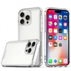iPhone 16 Pro 6.3 inch Colored Shockproof Transparent Hard PC TPU Hybrid Case Cover - Clear/Clea