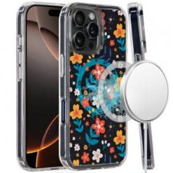 iPhone 16 Pro Max 6.9 inch Magnetic Space UV Design Case - Nightly Floral