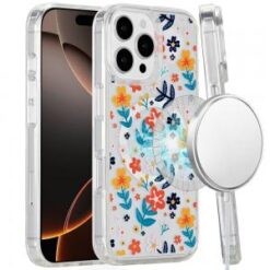iPhone 16 Pro 6.3 inch Magnetic Space UV Design Case - Colorful Floral