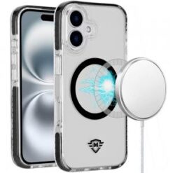 For iPhone 16 Plus 6.7 inch Magnetic 3in1 Strong Thick Space Hybrid Case - Black