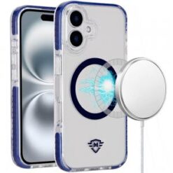 For iPhone 16 Plus 6.7 inch Magnetic 3in1 Strong Thick Space Hybrid Case - Blue