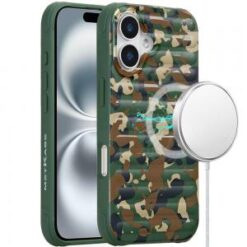 For iPhone 16 Plus 6.7 inch Magnetic Chrome Case - Rose Gold Leopard