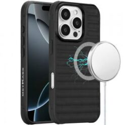 iPhone 16 Pro 6.3 inch Magnetic Chrome Case - Solid Black