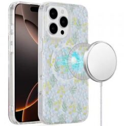 iPhone 16 Pro Max 6.9 inch Magnetic Double Layer IMD Design Case - Floral C