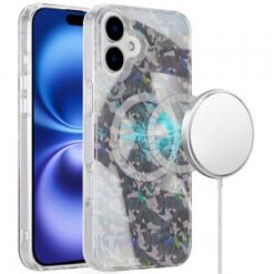 For iPhone 16 Plus 6.7 inch Magnetic Double Layer IMD Design Case - Smoke Holographic