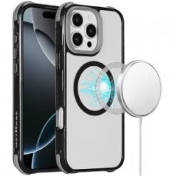 iPhone 16 Pro Max 6.9 inch Magnetic 3in1 Drop-Proof Two-Tone Case - Black Two Tone