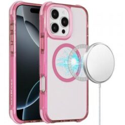iPhone 16 Pro Max 6.9 inch Magnetic 3in1 Drop-Proof Two-Tone Case - Hot Pink Two Tone