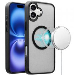 For iPhone 16 Plus 6.7 inch Magnetic CLARITY Transparent Hybrid - Black