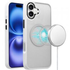 For iPhone 16 Plus 6.7 inch Magnetic CLARITY Transparent Hybrid - White