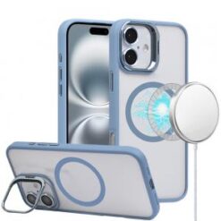 For iPhone 16 Plus 6.7 inch Magnetic COOL with Camera STAND Hybrid - Blue