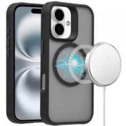 iPhone 16 6.1 inch Magnetic DEFENSE Transparent Hybrid - Black