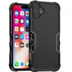 iPhone 16 6.1 inch Exquisite Tough Shockproof Hybrid Case Cover - Pink