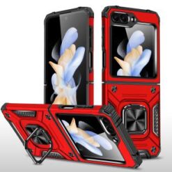 For Samsung Z Fold 6 Robust Magnetic Kickstand Hybrid Case Cover - Red