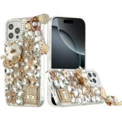 iPhone 16 Pro 6.3 inch Full Diamond with Ornaments Hard TPU Case Cover - Ultimate Multi Ornament