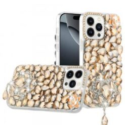 iPhone 16 Pro Max 6.9 inch Jewel Full Diamond Bling Case Cover - Gold