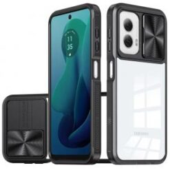For Motorola Moto G 5G 2024 Fusion Transparent Clear Hybrid Case Cover - Black