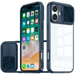 For iPhone 16 Plus 6.7 inch Fusion Transparent Clear Hybrid Case Cover - Blue
