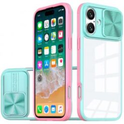 For iPhone 16 Plus 6.7 inch Fusion Transparent Clear Hybrid Case Cover - Pink/Blue