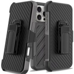 iPhone 16 Pro Max 6.9 inch Noble lined shockproof dual layer hybrid - Black/Black