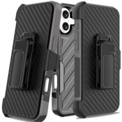 For iPhone 16 Plus 6.7 inch Noble lined shockproof dual layer hybrid - Black/Grey