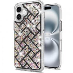 iPhone 16 6.1 inch Bling Hybrid Case Cover - E