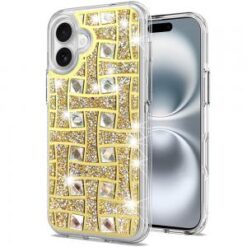 iPhone 16 6.1 inch Bling Hybrid Case Cover - L