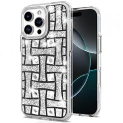 iPhone 16 Pro 6.3 inch Bling Hybrid Case Cover - K