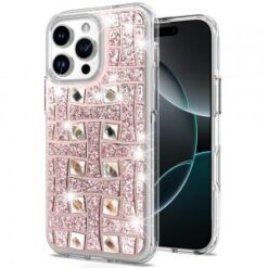 iPhone 16 Pro 6.3 inch Bling Hybrid Case Cover - L
