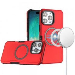 iPhone 16 Pro Max 6.9 inch Grip [Magneti Circle] Metal Shockproof Hybrid - Red