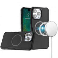 iPhone 16 Pro 6.3 inch Grip [Magneti Circle] Metal Shockproof Hybrid - Black