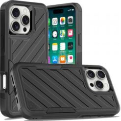 iPhone 16 Pro Max 6.9 inch Noble lined shockproof dual layer hybrid - Black/Black