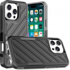 iPhone 16 Pro Max 6.9 inch Noble lined shockproof dual layer hybrid - Black/Grey