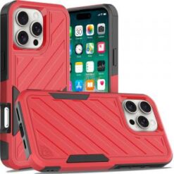 iPhone 16 Pro Max 6.9 inch Noble lined shockproof dual layer hybrid - Red/Black