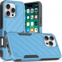 iPhone 16 Pro Max 6.9 inch Noble lined shockproof dual layer hybrid - Sky Blue/Black