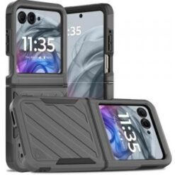For Motorola Razr 2024 Noble lined shockproof dual layer hybrid - Grey/Black