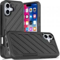 iPhone 16 6.1 inch Noble lined shockproof dual layer hybrid - Red/Black