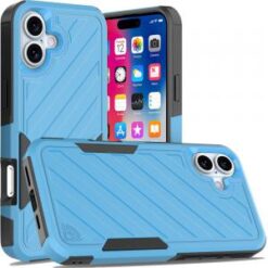 iPhone 16 6.1 inch Noble lined shockproof dual layer hybrid - Blue/Black