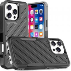 iPhone 16 Pro 6.3 inch Noble lined shockproof dual layer hybrid - Black/Grey