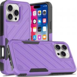 iPhone 16 Pro 6.3 inch Noble lined shockproof dual layer hybrid - Dark Purple/Black