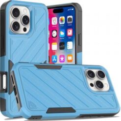 iPhone 16 Pro 6.3 inch Noble lined shockproof dual layer hybrid - Sky Blue/Black